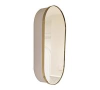 ZFGOJNBH Armario de baño con Espejo y Marco de Acero Inoxidable Mueble de baño Colgante con Espejo de una Sola Puerta 45 * 13 * 90 cm (Dorado)