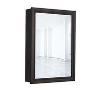 ZFGOJNBH Armario de baño con Espejo y Puerta de aleación de Aluminio, pequeño y Moderno Armario de baño de Estilo rústico (Negro, 40 x 60 cm/16 x 24 Pulgadas)
