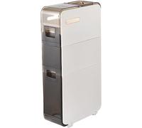 ZFGOJNBH Armario de baño de 4 Niveles con cajones apilables, Armario de Gran Capacidad para Papel higiénico, Armario Estrecho con Ruedas, Armario Estrecho para Espacios pequeños y Huecos.
