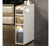 ZFGOJNBH Armario de baño de 6 Pulgadas de Ancho, Armario de Almacenamiento de Papel higiénico Delgado de 4 Niveles con cajones Transparentes y Ruedas, tocador Vertical Estrecho de Gran Capacidad para