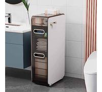 ZFGOJNBH Armario de baño esquinero de 4 Niveles, para Suelo, Estrecho, con Ruedas, para Papel higiénico, 2, 3 o 4 Niveles, para baño, Dormitorio y Sala de Estar.