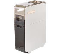 ZFGOJNBH Armario de baño Independiente de 2 Niveles, portarrollos de Papel higiénico con cajones Transparentes, Torre de Almacenamiento Alta y Estrecha, Armario Impermeable para Papel higiénico.