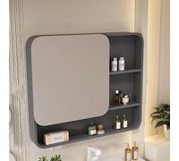 ZFGOJNBH Armario de Espejo para baño, Armario de Espejo para baño montado en la Pared, Gran Capacidad, Espacio de Almacenamiento Debajo, Armario de Pared para baño de aleación de Aluminio con orifici