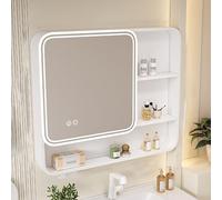 ZFGOJNBH Armario de Pared de aleación de Aluminio para baño, Espejo de baño con Almacenamiento, botiquín antivaho con Espejo, botiquín Inteligente Moderno con Interruptor táctil, Estante de almacenam