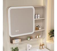 ZFGOJNBH Armario de Pared de aleación de Aluminio para baño, Espejo de baño con Almacenamiento, botiquín antivaho con Espejo, botiquín Inteligente Moderno con Interruptor táctil, Estante de almacenam