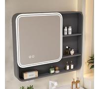 ZFGOJNBH Armario de Pared de aleación de Aluminio para baño, Espejo de baño con Almacenamiento, botiquín antivaho con Espejo, botiquín Inteligente Moderno con Interruptor táctil, Estante de almacenam