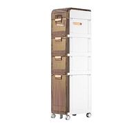 ZFGOJNBH Armario Lateral Impermeable con Estante para hendiduras, pequeño Armario de baño Independiente, portarrollos para Papel higiénico, detergente y Accesorios de baño.