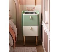 ZFGOJNBH Bonita mesita de Noche con Dos cajones, mesita de Noche de Madera Maciza, Mesa Auxiliar para sofá con Patas de Metal, mesita de Noche con Espacio de Almacenamiento para habitación de niños y