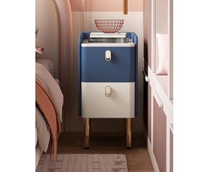 ZFGOJNBH Bonita mesita de Noche con Dos cajones, mesita de Noche de Madera Maciza, Mesa Auxiliar para sofá con Patas de Metal, mesita de Noche con Espacio de Almacenamiento para habitación de niños y