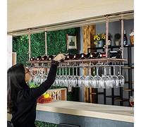ZFGOJNBH Botellero, Altura Ajustable, Soporte para Botellas De Vino De Hierro Colgante Montado En El Techo, Copas para Copas con Soporte para Vino, para Restaurantes/Bares (Tamaño: 60 Cm)