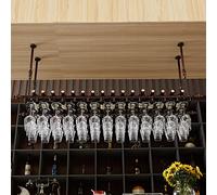 ZFGOJNBH Botellero Colgante De Metal, Organizador De Botellas De Techo Y Portavasos, Estante De Decoración Rústica, para Debajo del Gabinete, Cocina, Bar, Altura Ajustable (Size : 80x30cm)