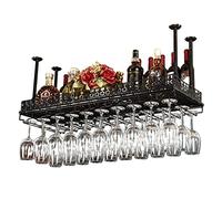 ZFGOJNBH Botellero Colgante para El Hogar, Botelleros De Techo, Portabotellas De Vino Vintage, Portavinos Rústico Montado En La Pared, Copa De Champán, Altura Y Ancho Ajustables (Size : 60x35cm)