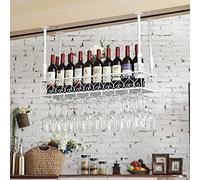 ZFGOJNBH Botellero Colgante, Portabotellas De Vino De Techo Vintage, Portavasos De Vino Montado En La Pared, Soporte De Almacenamiento De Vino con Pantalla De Altura Ajustable, para El Hogar, Bar, Re