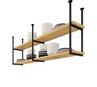 ZFGOJNBH Botellero de Madera Maciza para Techo, Estante Flotante Colgante para Vino, estantes de Almacenamiento montados en el Techo de Estilo Europeo, Estante Colgante de Techo Industrial montado en