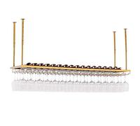 ZFGOJNBH Botellero De Techo, Portabotellas De Vino De Metal Dorado con Estante De Vidrio para Copas, Estante De Almacenamiento De Vino para El Hogar, Organizador De Estante Flotante para Vino para Ba