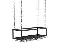 ZFGOJNBH Botellero Estantes para Vino de Techo, Soporte para Copas de Vino Colgantes, Cadena de Hierro metálica, Soporte para Botellas de Vino montado en la Pared, Soporte para Copas, Altura Ajustabl