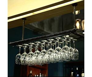 ZFGOJNBH Botellero Industrial Negro, Soporte para Botellas de Vino y Soporte para Copas, Estante para Almacenamiento de Copas Colgantes, Soporte para champán, Estante de Metal para Almacenamiento de