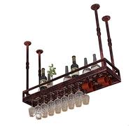 ZFGOJNBH Botellero Industrial, portabotellas de Vino montado en la Pared, Estante de Almacenamiento de Vino de Metal con Soporte para Vidrio, Estante de Almacenamiento de Vino para el hogar, Estante