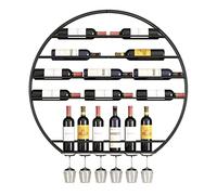 ZFGOJNBH Botellero Moderno con Soporte para Almacenamiento De Copas, Botellero Colgante De Metal Montado En La Pared De 80 Cm, Organizador De Estante Flotante para Vino para Bar, Cocina, Restaurante