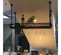 ZFGOJNBH Botellero para Colgar en la Pared, Soporte para Botellas de Vino y Vasos, Estante de Metal para Almacenamiento de Vino, Organizador Flotante para el hogar, Bar, Restaurante, Cocina (tamaño: