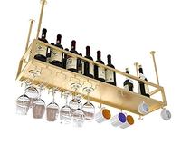 ZFGOJNBH Botellero Soporte para Botellas de Vino de Techo Estante de Almacenamiento de Vino de Metal Colgante Soporte para Copas de Vino al revés Estante de Almacenamiento para decoración para Bares