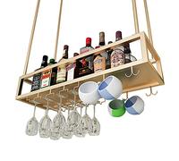 ZFGOJNBH Botelleros con Soporte para Copas de Vino, Estante para Colgar en el Techo, Estante de Almacenamiento de Vino de Metal, Estante de exhibición para Cocina, Bar, Restaurante, Altura y Ancho AJ