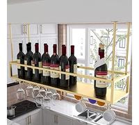 ZFGOJNBH Botelleros De Metal Estante De Almacenamiento De Vino Soporte De Copa De Vino Colgante De Hierro, Organizador De Estante De Vino Flotante para Bar, Cocina, Restaurante, Estante De Almacenami