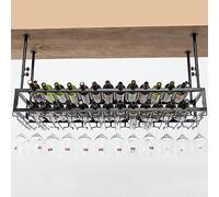 ZFGOJNBH Botelleros De Techo, Altura Ajustable, Copas De Vino con Soporte De Metal, Estante para Copas De Vino Colgante, Adecuado para Bares, Restaurantes, Cocinas (Tamaño: 50 Cm)