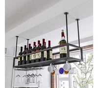 ZFGOJNBH Botelleros Estante para Vino Colgante Soporte para Copas de Vino, Estante de Almacenamiento de Vino de Metal Moderno, Estante para Copas de Vino para decoración de Techo, para Bares, Restaur