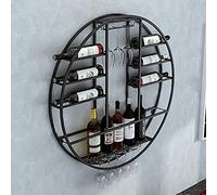 ZFGOJNBH Botelleros Redondos Modernos, Estante para Vino Colgante Montado En La Pared, Estante De Almacenamiento De Vino De Metal, Estante De Exhibición Multifunción para El Hogar, Bar, Restaurante,