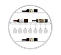 ZFGOJNBH Botelleros Redondos Montados En La Pared con Soporte para Copas De Vino, Estante Colgante para Almacenamiento De Vino, Soporte para Botellas De Vino, Estante Flotante para Vino, Organizador