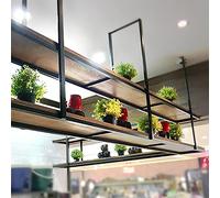 ZFGOJNBH Botelleros Techo de Madera Maciza y Metal, Estante para Vino, Botella, Soporte para Copa de champán, estantes, Soporte para Vino, Marco para Botella de Vino, para cocinas, comedores, Soporte