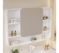 ZFGOJNBH Botiquín de baño, Armario de Pared de baño de aleación de Aluminio, Material de aleación de Aluminio, bisagra silenciosa, gabinete de Espejo de baño Rectangular con Almacenamiento detrás del