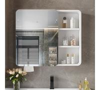 ZFGOJNBH Botiquín de baño de Aluminio, gabinete de Espejo de baño Rectangular Resistente al Agua y a la Humedad, gabinete de Espejo de baño montado en la Pared con Espacio de Material de Aluminio y o