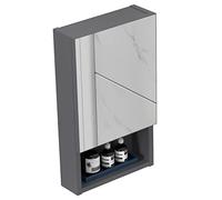 ZFGOJNBH Botiquín Gabinete con Espejo para baño Gabinete con Espejo para baño de Aluminio Espacial Gabinete con Espejo para baño montado en la Pared con Estante Caja para Espejo de baño