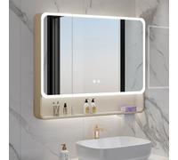 ZFGOJNBH Botiquín Inteligente de Aluminio Moderno, Mueble de baño con Espejo y Luces, Mueble de baño con Espejo antivaho y Estante Abierto, Mueble de Pared con Espejo y Interruptor táctil, Estante pa