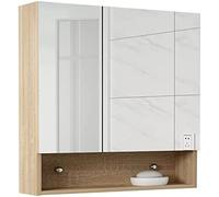 ZFGOJNBH Botiquín Mueble con Espejo para baño Mueble de Almacenamiento de Madera Maciza Botiquín para baño con Espejo Cabina de Almacenamiento Mueble con Espejo Multifuncional