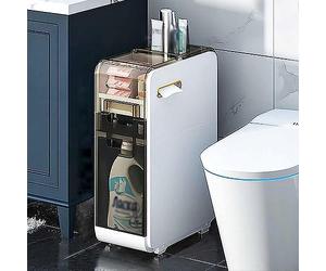 ZFGOJNBH Cajones de Almacenamiento apilables de 2/3/4 Niveles para baño pequeño, Almacenamiento para baño pequeño para Espacios pequeños, Estante pequeño para Dormitorio, gabinete Estrecho para Papel