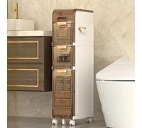 ZFGOJNBH Cajones de Almacenamiento apilables Gabinete de Almacenamiento de baño pequeño para Espacios pequeños, gabinete de Piso de baño Estrecho de 3/4/5 cajones Torre contenedor de Almacenamiento p