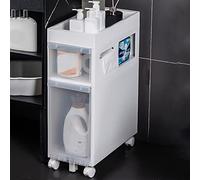 ZFGOJNBH Cajones de Almacenamiento apilables Gabinete de Almacenamiento para baño Gabinete de Almacenamiento de Papel higiénico Independiente Delgado, cajón Transparente de 2/3/4 y Ruedas Gabinete de