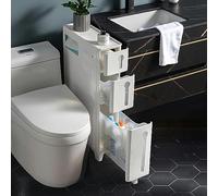 ZFGOJNBH Cajones de Almacenamiento apilables, gabinete de Piso de Esquina de baño Estrecho Independiente con cajones extraíbles, Torre de Almacenamiento Delgada e Impermeable, Almacenamiento Lateral