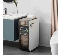 ZFGOJNBH Cajones de Almacenamiento apilables, gabinete de Piso de Esquina para baño Independiente de 2/3/4 Niveles con cajones de Almacenamiento, gabinete de Almacenamiento de Papel higiénico Delgado