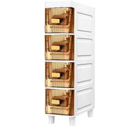 ZFGOJNBH Cajones de Almacenamiento apilables, gabinete de Piso esquinero para baño de 3/4/5/6 Niveles, gabinete Estrecho para Papel higiénico de 7" de Ancho y Gran Capacidad, Carrito de almacenamient