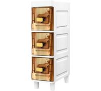ZFGOJNBH Cajones de Almacenamiento apilables, gabinete de Piso esquinero para baño de 3/4/5/6 Niveles, gabinete Estrecho para Papel higiénico de 7" de Ancho y Gran Capacidad, Carrito de almacenamient