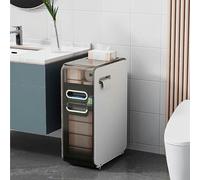 ZFGOJNBH Cajones de Almacenamiento apilables, gabinete de Piso para baño de 4 Niveles con cajones de Almacenamiento, gabinete de Almacenamiento de Papel higiénico Delgado de Gran Capacidad con Ruedas