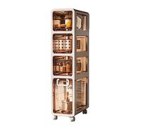 ZFGOJNBH Cajones de Almacenamiento apilables, gabinete de Piso para baño, Unidad de Almacenamiento Vertical con cajones Transparentes y Ruedas, Torre de Almacenamiento Delgada, Alta y angosta de Gran