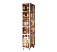 ZFGOJNBH Cajones de Almacenamiento apilables, gabinete de Piso para baño, Unidad de Almacenamiento Vertical con cajones Transparentes y Ruedas, Torre de Almacenamiento Delgada, Alta y angosta de Gran