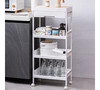 ZFGOJNBH Cajones de Almacenamiento apilables, Independientes, Estrechos, con Carrito para cajones, Estante para baño con Ruedas, Armario de Suelo, Compartimento Abierto para baño, Armario de almacena