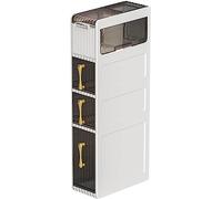 ZFGOJNBH Cajones de Almacenamiento apilables Torre de Almacenamiento para baño con 2/3/4 cajones Gabinete de Almacenamiento Lateral para Inodoro móvil con cajones Transparentes y Ruedas Carro de Alma