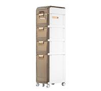 ZFGOJNBH Cajones de Almacenamiento apilables Unidad de Almacenamiento de Toallas Gabinete de Almacenamiento de baño con Ruedas, Vitrina de Piso, Armario de baño Alto y Estrecho Impermeable Gabinetes